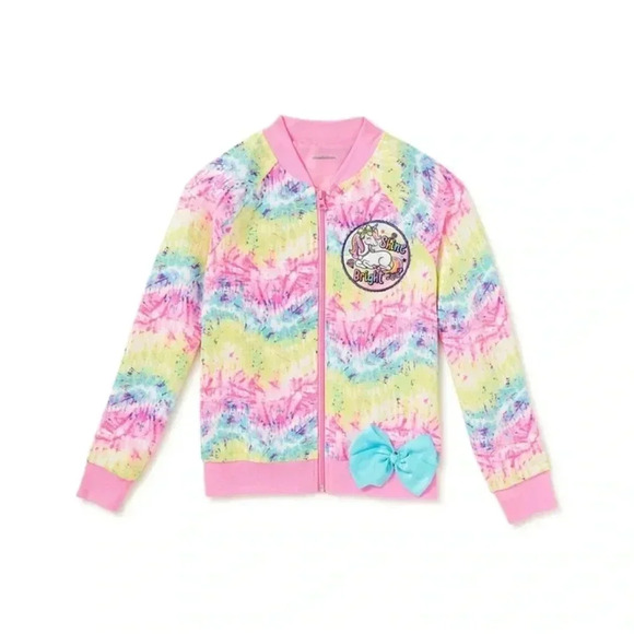 Jojo Siwa Girls Sequin‎ Bomber Jacket with Patch - Picture 1 of 8